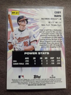 2025 Topps Chrome Power Players #PP-21 Coby Mayo Baltimore Orioles