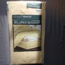 Smooth Weave Full Size yellow Tailored BEDSKIRT/Dust Ruffle 54  x75  14  Drop NEW