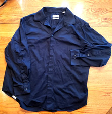 Calvin Klein Black Slim Fit Stretch Long Sleeve Shirt Size 17 32/33
