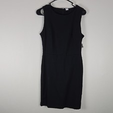 Old Navy Womens Black Sleeveless Sheath Dress Size S Stretch Cotton Knit LBD