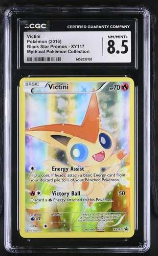 CGC 8.5 Victini XY117 Black Star Promos Mythical Pokemon Collection Pokemon Card