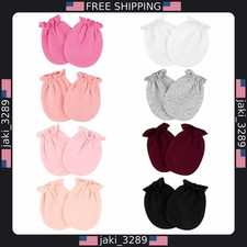 8 Pairs Baby Mittens, Soft Cotton No-Scratch Gloves for Newborns 0-6 Months