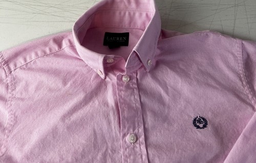 Ralph Lauren Polo Boys Pink Button Down Dress Shirt Sz 16 Black Label Gingham - Picture 2 of 3