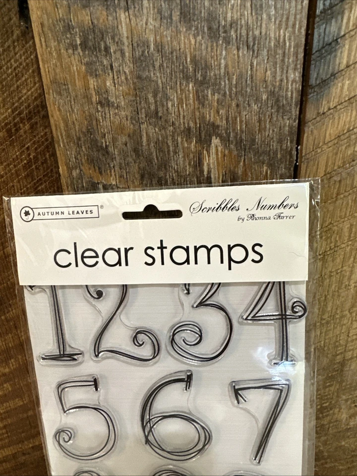 Estampillas transparentes y estampología de hojas de otoño ~ números de garabatos y alfa Cutesie ~ nuevas Foto 3 de 4