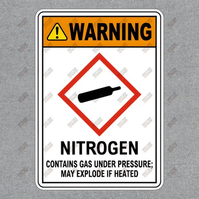 #ad #ad OSHA Compliant Warning Sign Nitrogen Gas Under Pressure Prevent #803167 $7.95
