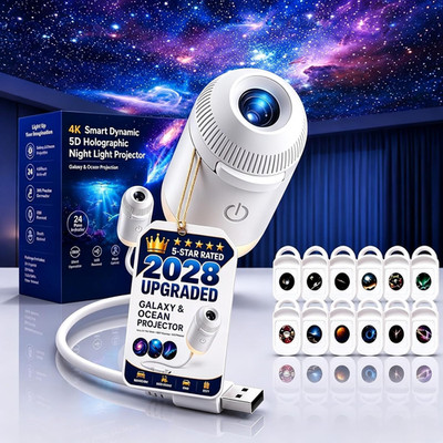 2028 Latest Model 2-In-1 Galaxy Projector Night Light,Usb Star Projector