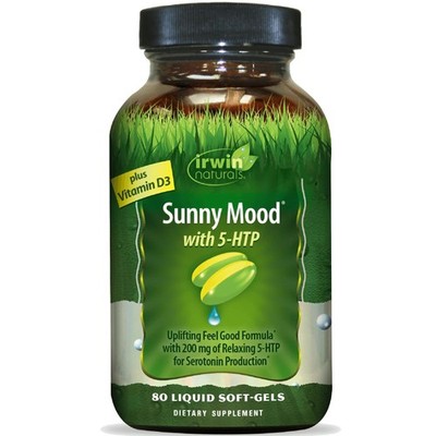 Sunny Mood Supplement 5 HTP 80 Count Irwin Naturals dietary capsules tablets
