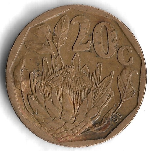 Münze Südafrika 20 Cents Welt 1993 - KM# 136 - Bild 2 von 2