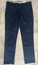 St. Johns Bay Flat Front Blue Chino Wrinkle Free 32 x 32 Ret. 54 NWT