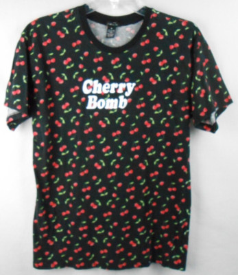 Rue 21 Cherry Bomb Women's Size M Black T-Shirt Top