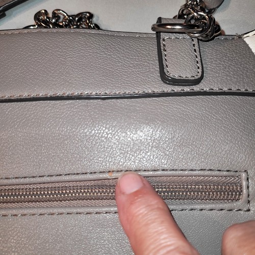 Jennifer Lopez Shoulder Purse 2 Tone Grey/ivory Super Soft Good For Travel - Picture 12 of 12