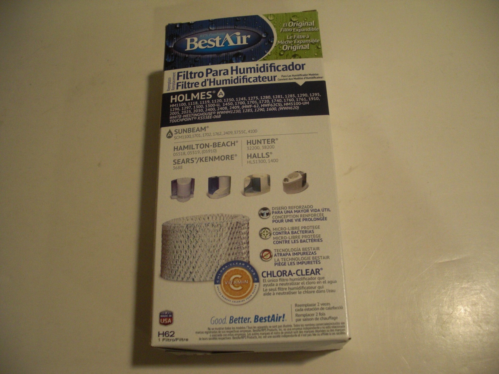 NEW Best Air H62 Humidifier Filter for Holmes/Sunbeam/HamiltonBch