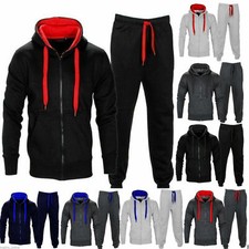 NEW MENS TRACKSUIT SET FLEECE HOODIE TOP BOTTOMS JOGGERS GYM TRACKIES JOGGING
