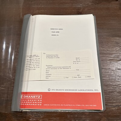 Dranetz Engineering Lab Series 301 Instruction Manual