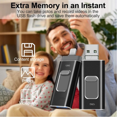 Black USB 3.0 Flash Drive Thumb Photo Memory Stick Fr iPhone iPad Android Tablet - Picture 5 of 8