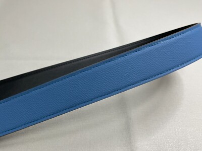 32mm Belt Reversible Leather Luxury Customized Belt Strap Epsom Light Blue/Black