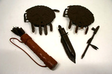 Marx Geronimo Vintage Action Figure Accessory Lot - Arrows, Knife, Shields