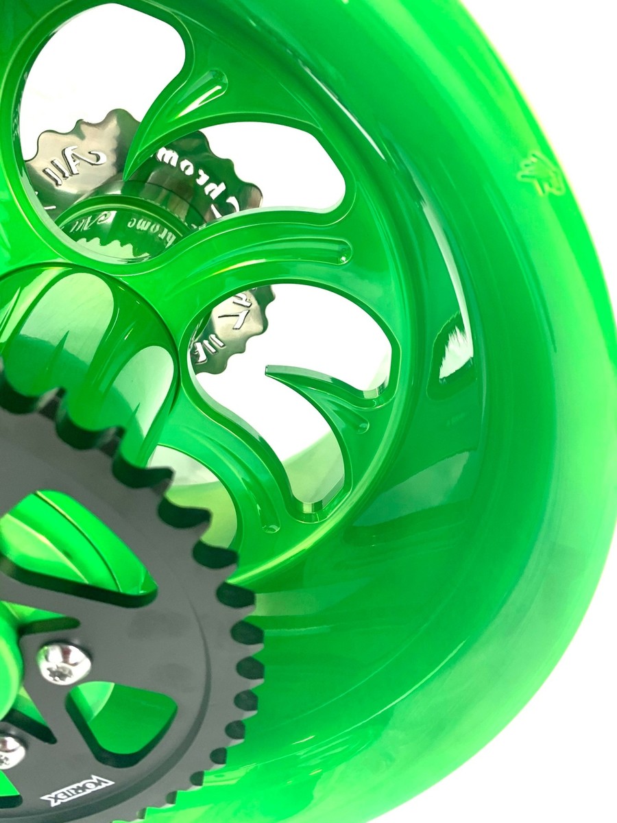 のりのリリー NINJA 300 FAT TIRE LOLLYPOP LIME SHARK TOOTH WHEELS 06-11