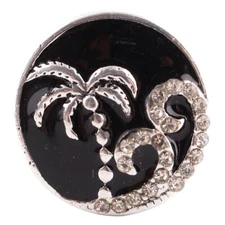 Snap Jewelry Rhinestone Palm Tree Beach Waves 18-20mm Fits Ginger Charms Items