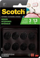 Scotch Multi-Purpose Hook and Loop Fasteners,58 in x 58 in, Circles,24 Sets 1 PK