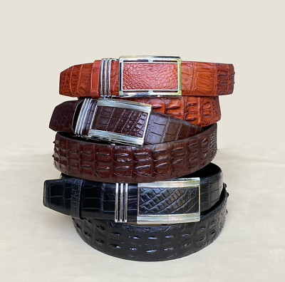 No Jointed - Real Crocodile Leather Skin Men's Belt w 1.5'' Casual Belt