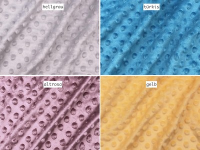 Minky Fleece Noppen Stoff Microfleece, 4 Farben Breite 150 cm ab 50 cm