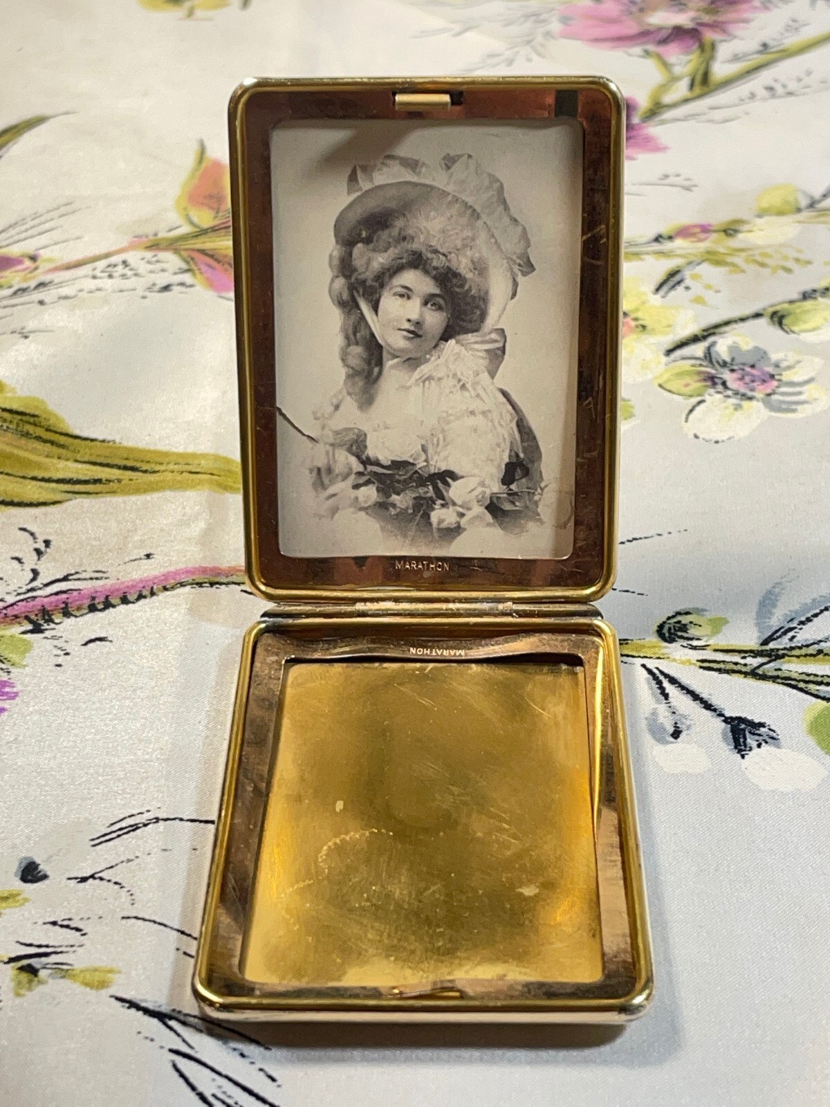 Antique Marathon Brass Plated Rectangular Picture… - image 2