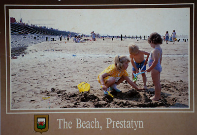 Postcard The Beach Prestatyn North Wales Seaside Coast Rhyl Clwyd Denbighshire