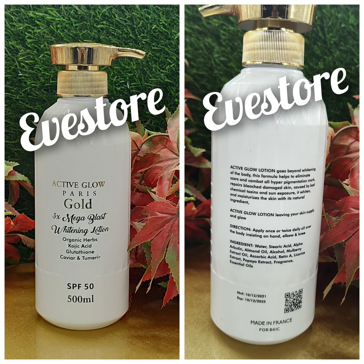 l glutathione moist whitening lotion spf 50 gold Active Glow Paris (GOLD)Whitening Body Lotion 500mlx1 Spf50 With Organic  Herbs