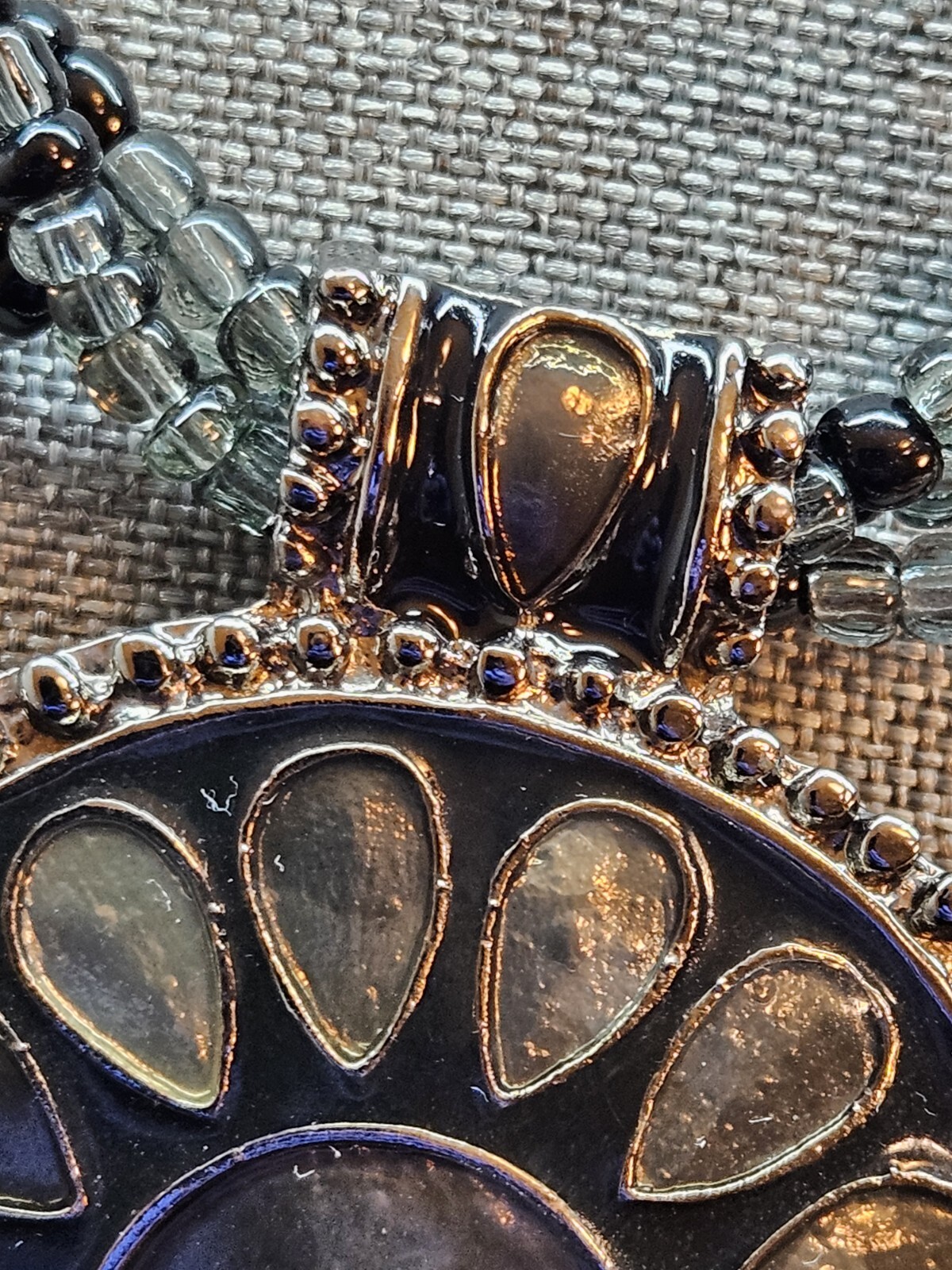 Multi Beaded Multi Strand Black Shell Beaded Blac… - image 4