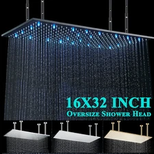 Luxury Rainfall 16x32 inch Shower Head High Pressure Large Overhead Top Sprayer