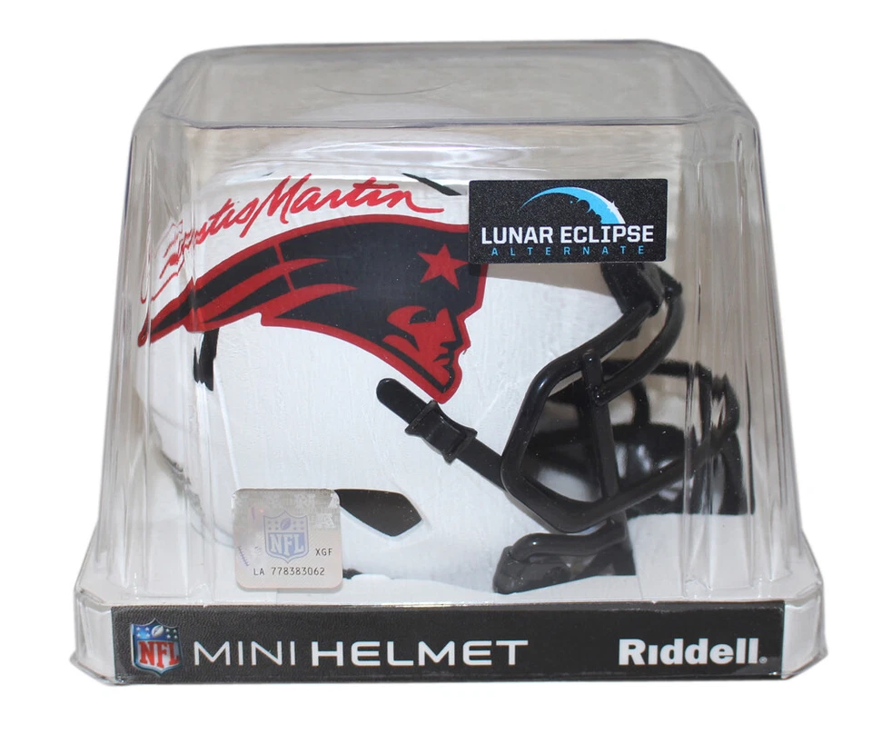 Curtis Martin Autographed New England Patriots Lunar Mini Helmet PSA 37031 - Image 4 of 4