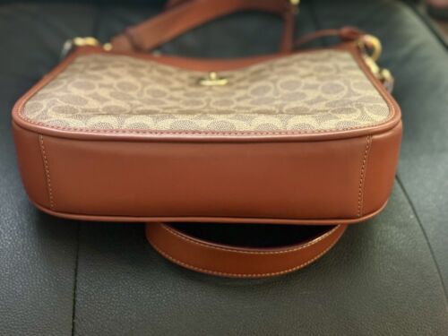 NWT Coach Chaise Crossbody Bag In Signature Canvas C8487 - Tan Rust - Picture 11 of 13