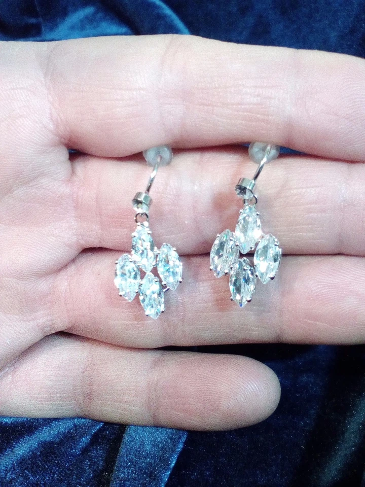 Orecchini Donna Rodiati Argento 925 SWAROVSKI ELEMENTS ORIGINALI Gioielli Sposa - Immagine 4 di 4