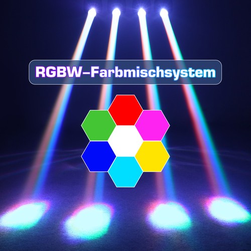 150W RGBW Beam Stage Lighting LED DMX Moving Head Light Sound Activated US - Picture 4 of 16