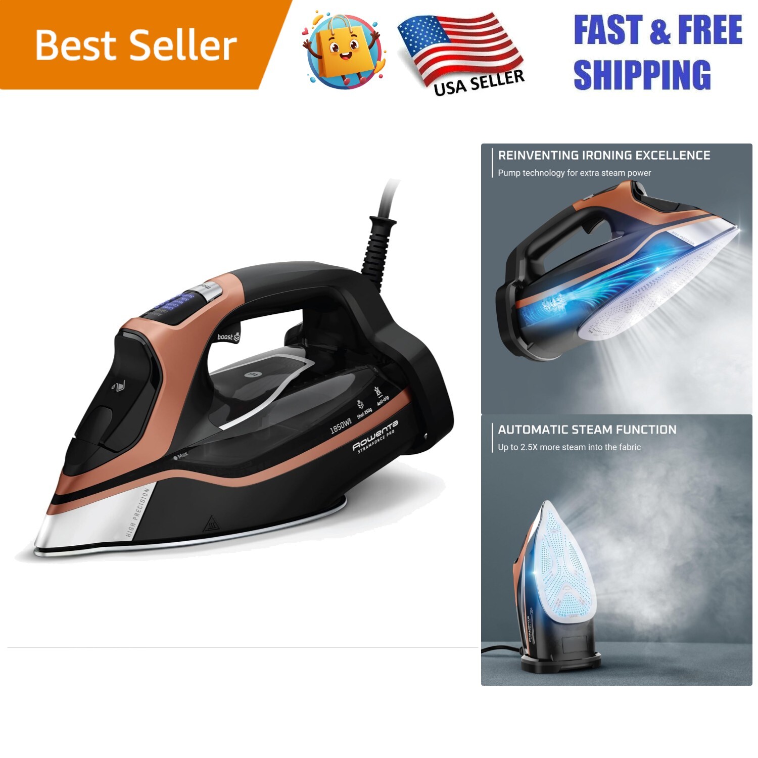 - 1850w, Stainless Steel, Smart Features