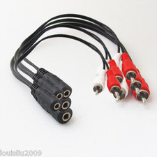 5pcs 0.3M/1ft 3.5mm 1/8" Stereo Female to 2 Male RCA Plug Adapter Audio Y Cable