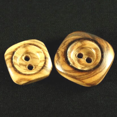 Knöpfe eckig klassisch lackiert Holz Handarbeit 18 mm oder 23 mm Mantel Jacke