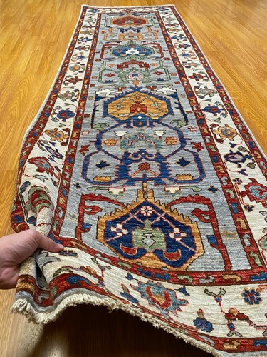 Oriental 3x8 Ft Hand Knotted Afghan Runner Rug - Picture 4 of 10