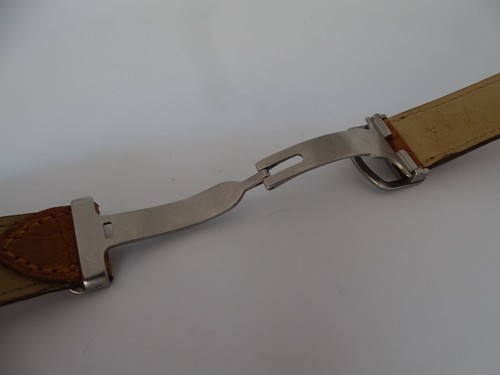 Cartier Deployment Clasp Stainless Steel and Leather Strap 18mm Original - Picture 6 of 9