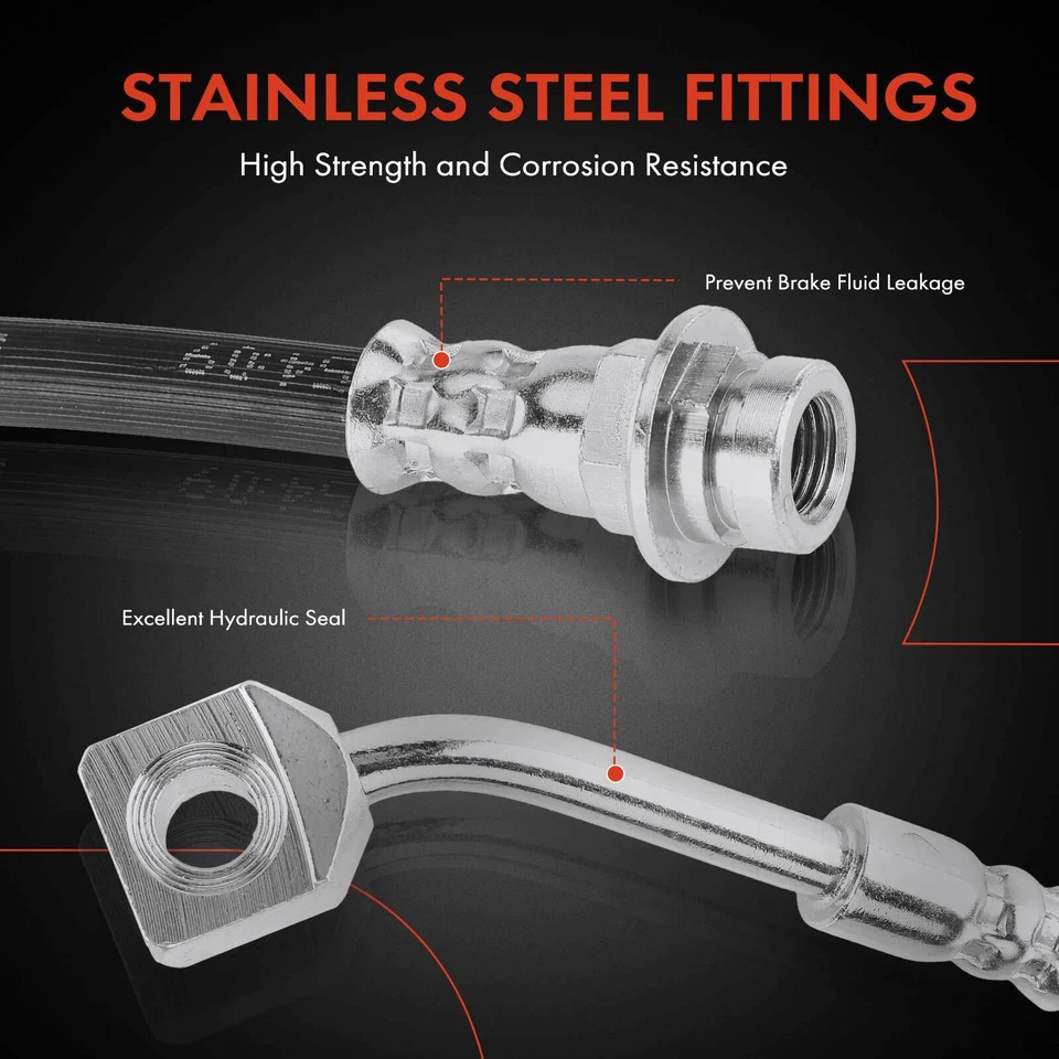 2x Manguera hidráulica de freno delantera para Chevy Traverse 09-17 GMC Acadia Buick Enclave Foto 4 de 4