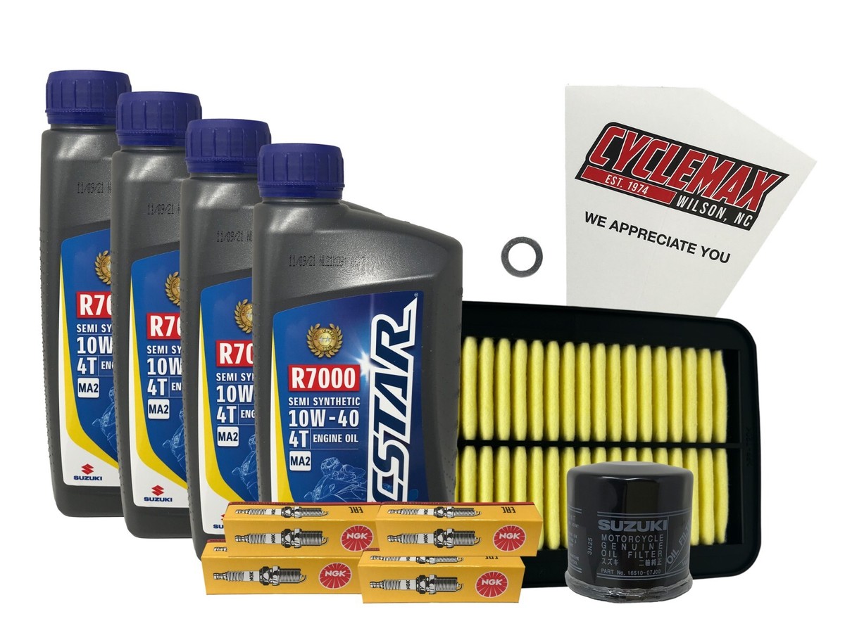 Cyclemax Semi-Synthetic Tune Up Kit w/ Plugs fits 2007-2011 Suzuki