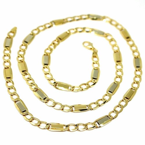 Chaîne En Or Jaune 9 Carats, Maille Cubane Gourmette, épaisseur 2,5 Mm, Longueur 45-50 Cm