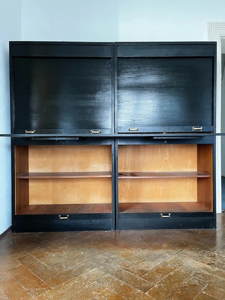 Roll Schrank Holz schwarz 200 x 180 x 44 cm