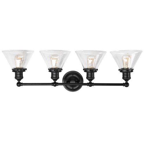 Augustin Vanity Light in Matte Black, 4-Light - Picture 5 of 7