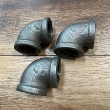 Lot of 3 - 1" inch 90 Degree Elbow Female Threaded Pipe Fitting Steel TSP