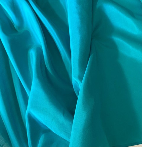 Teal Green - Silk/Cotton Voile Batiste Fabric - Picture 3 of 6