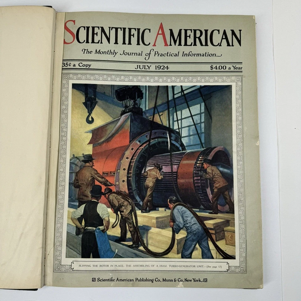 Scientific American 1924 - July to December Antique Hardcover 6 Original Issues Foto 4 de 4