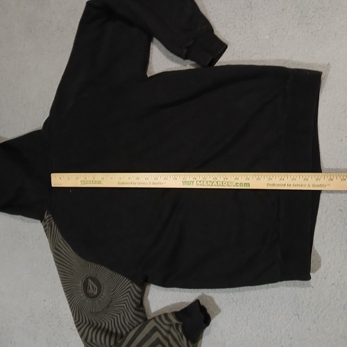 Volcom Hoodie Mens Medium Black Gray Quilt Lined Zip Up Sweatshirt Jumper Heavy - Picture 14 of 19