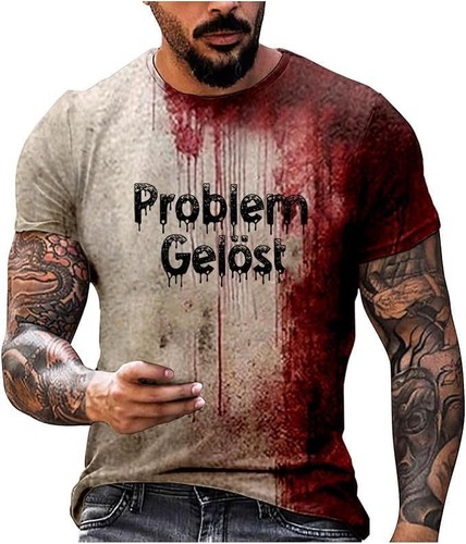 Problem Gelöst Bloody Shirt Halloween Horror Bloody T-Shirt Sweatshirt Männer - Picture 3 of 15